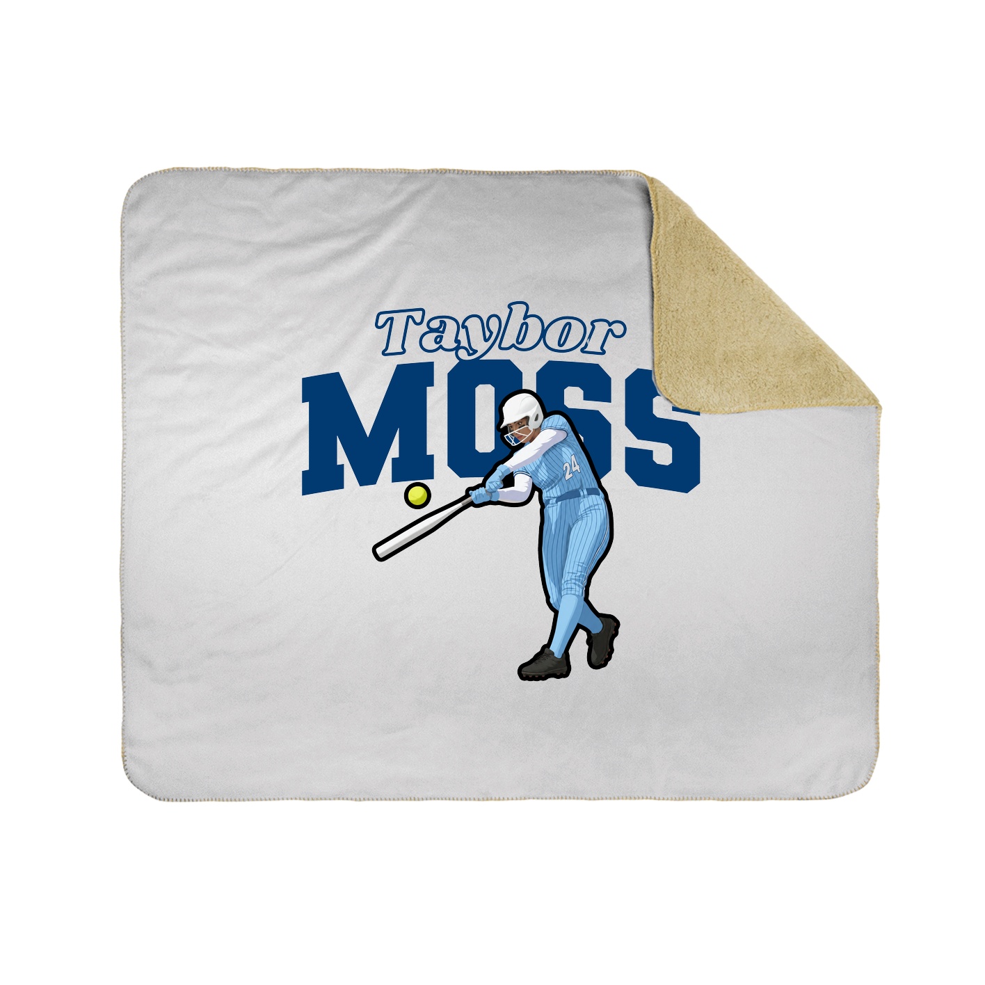 Throw Blanket — Name Arch in White