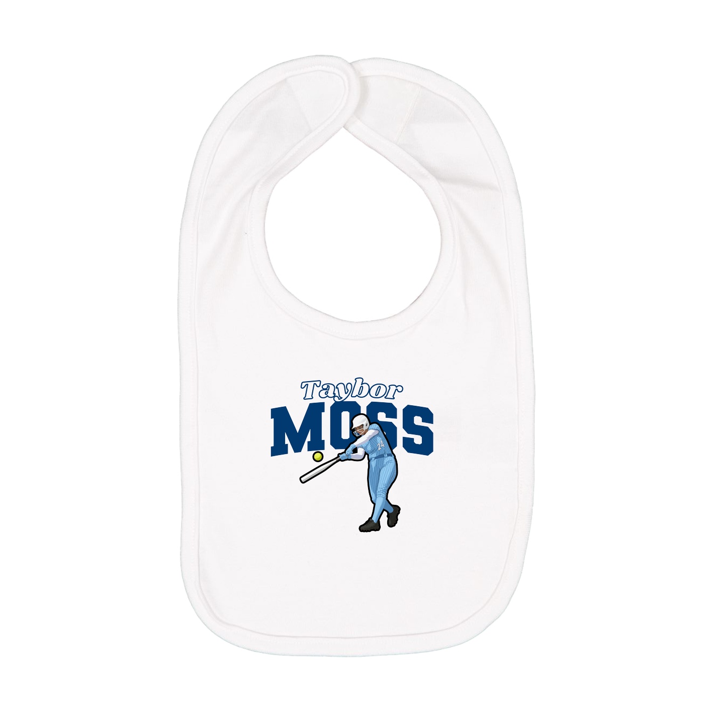 Infant Bib — Name Arch in White