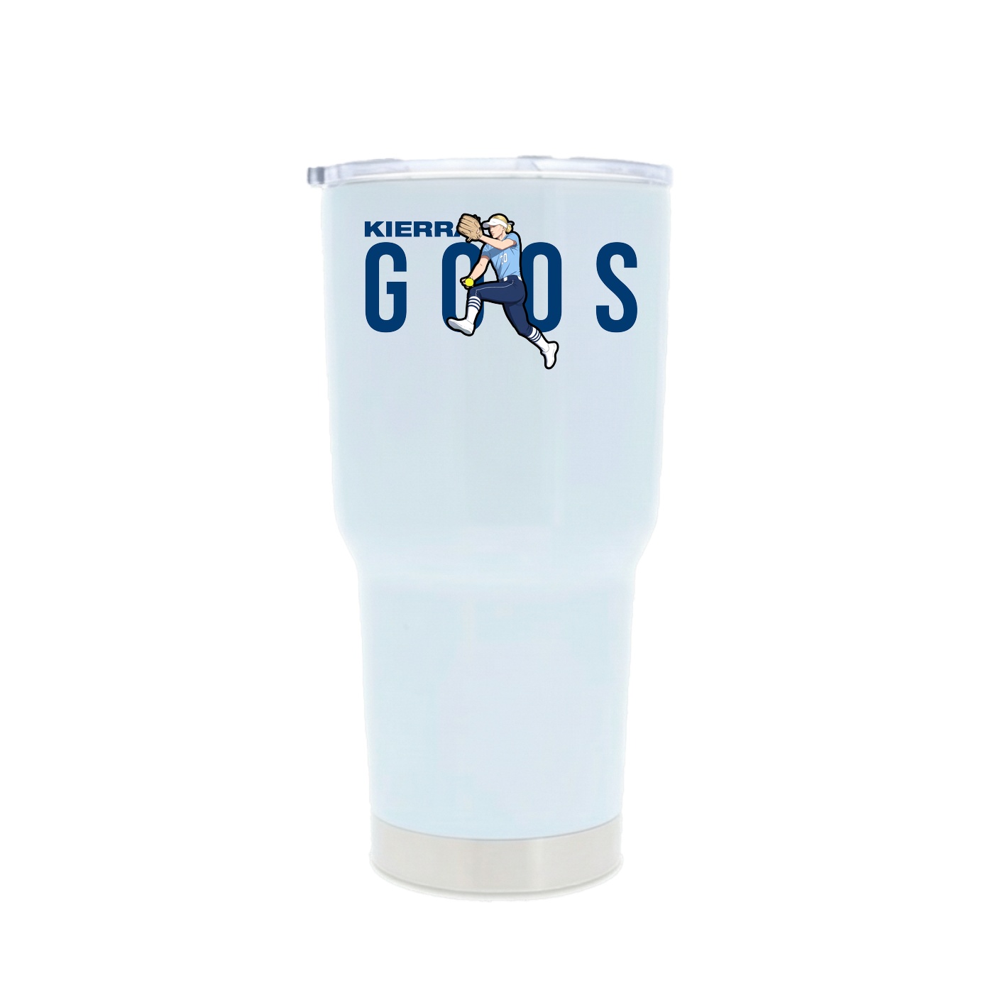 30oz Stainless Steel Tumbler — Player Name in White