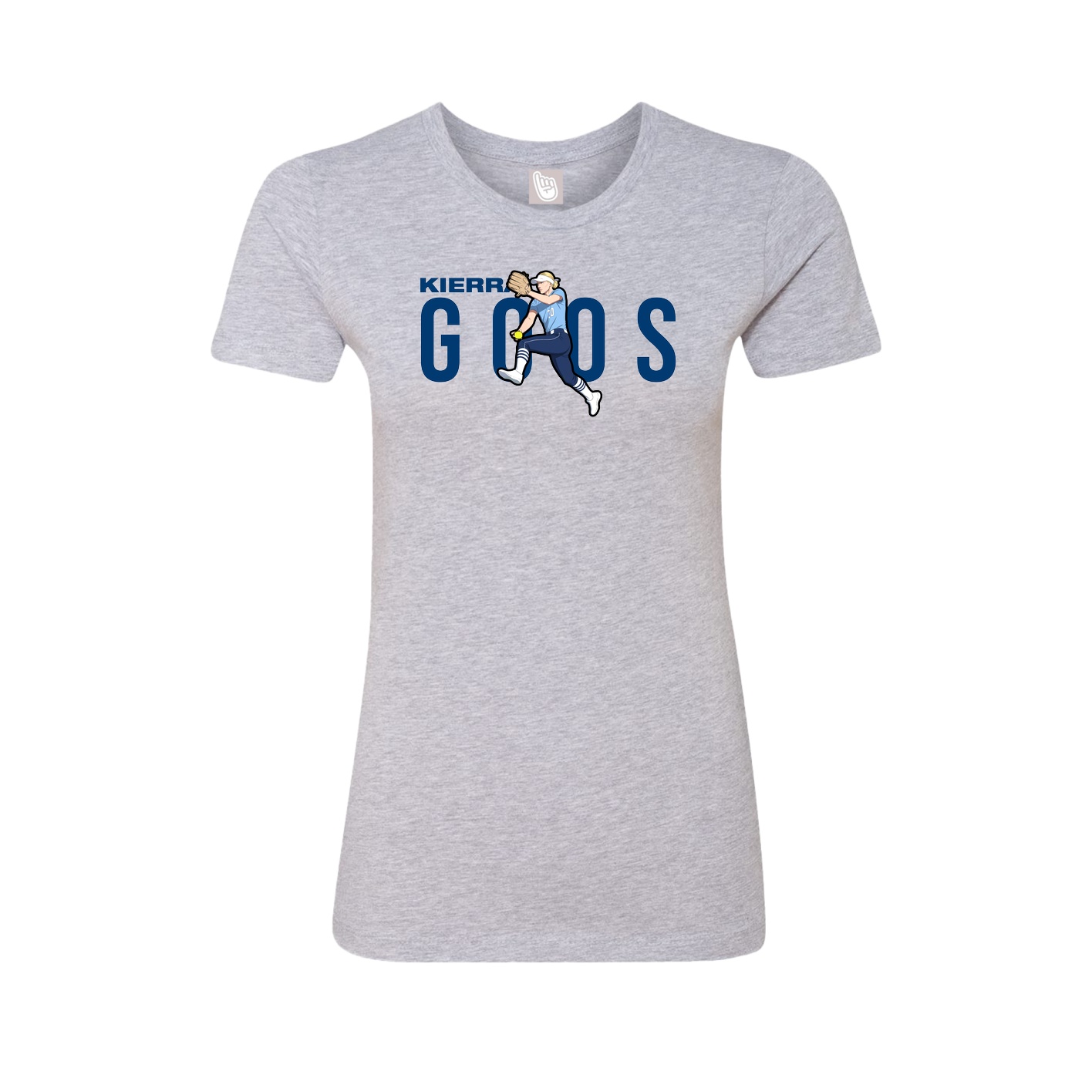 Fitted Women's Tee — Player Name in Grey