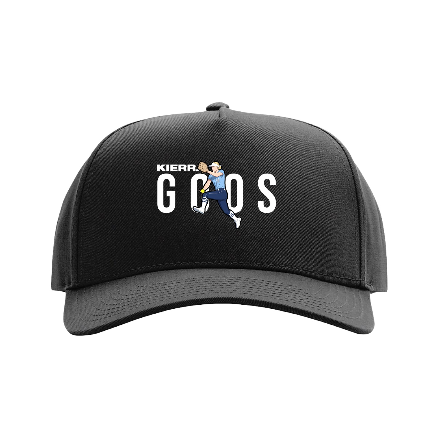 Full Fabric Five-Panel Champ Cap — Player Name in Black