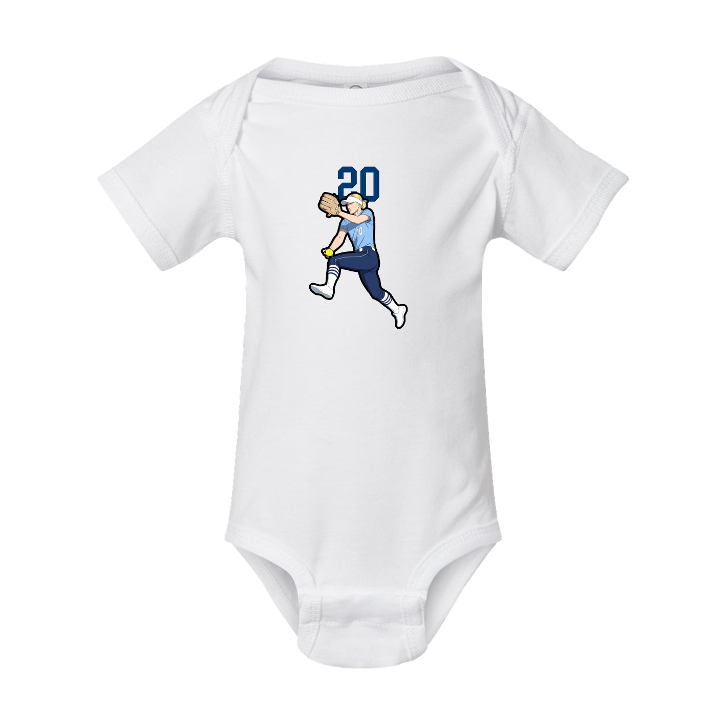 Baby Onesie — Number Top in White