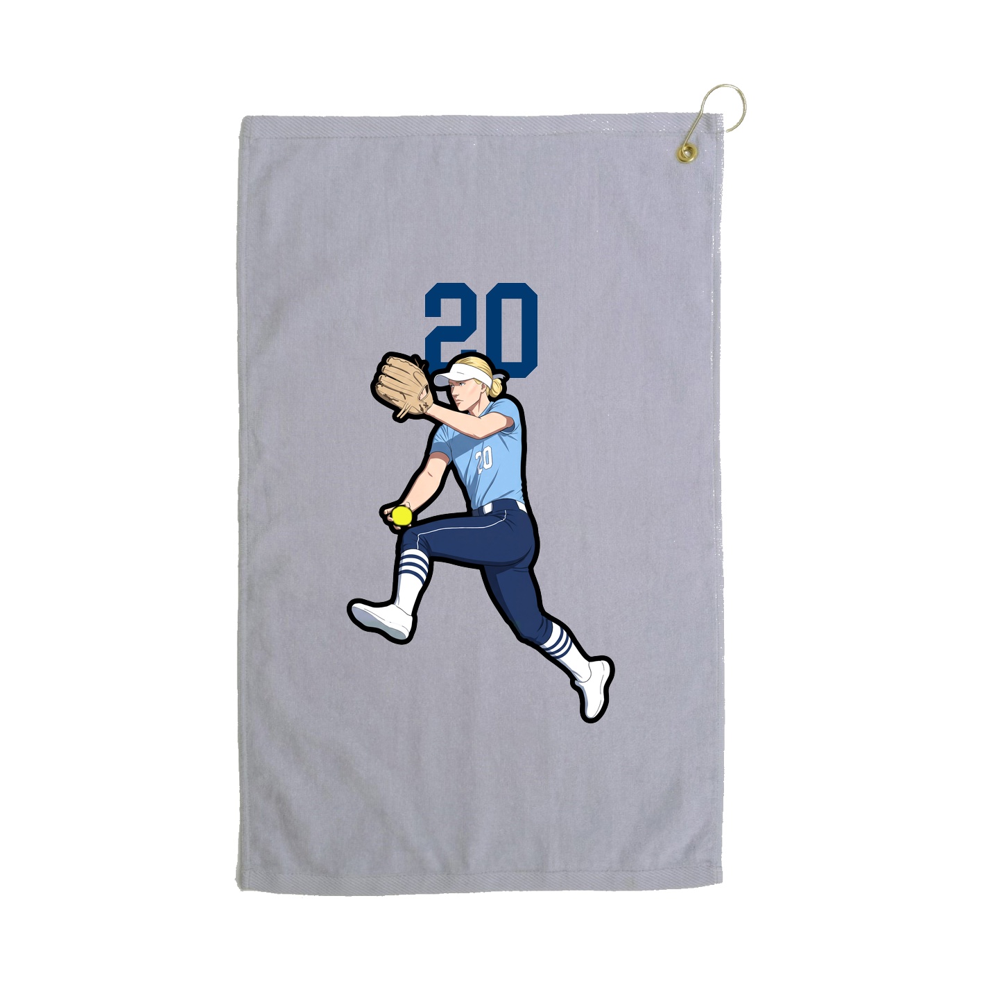 Golf Towel — Number Top in Grey