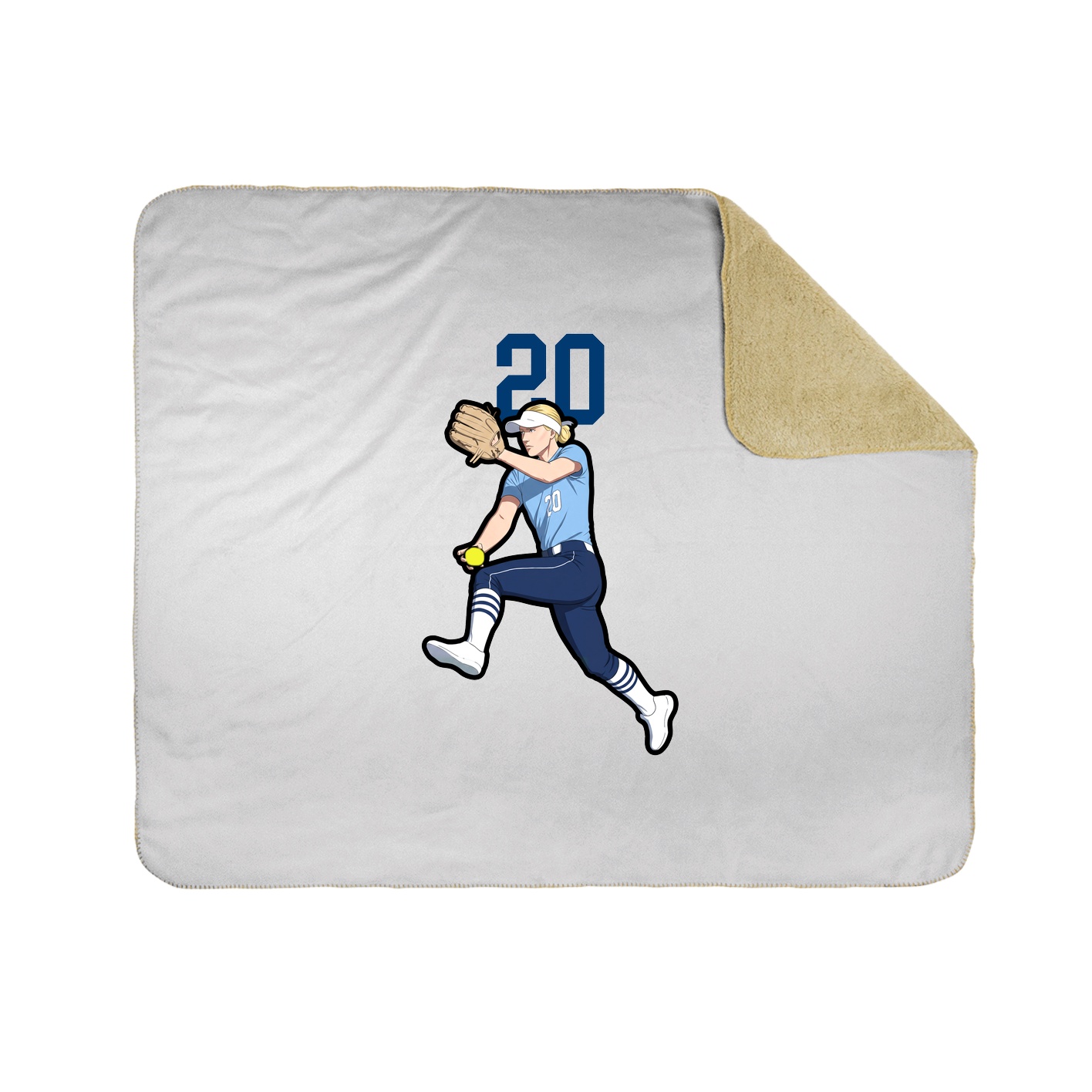 Throw Blanket — Number Top in White