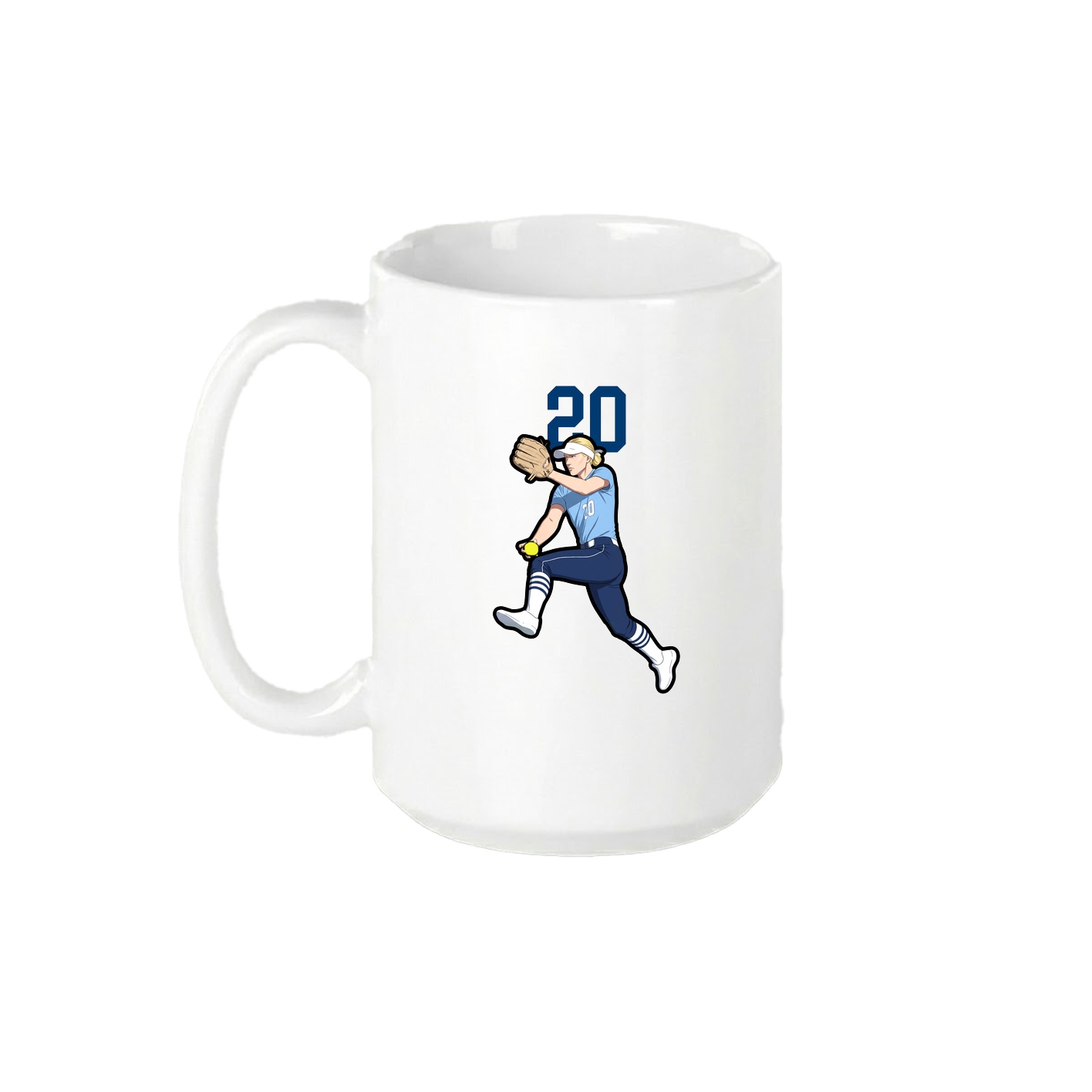 15oz Coffee Mug — Number Top in White