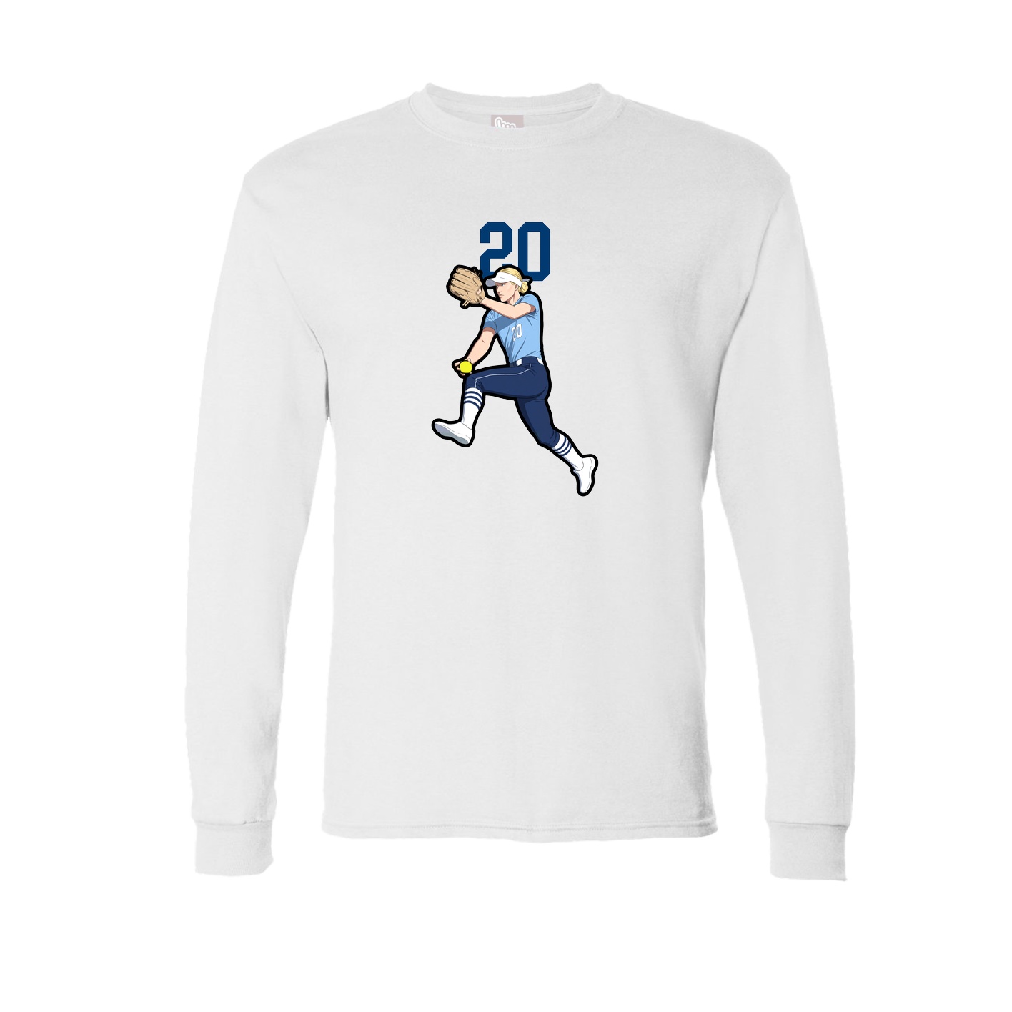Long Sleeve Tee — Number Top in White