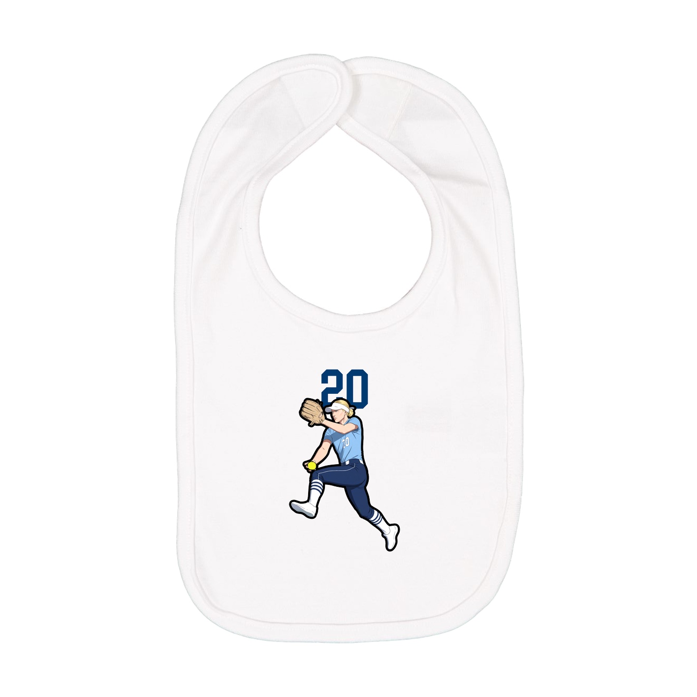 Infant Bib — Number Top in White
