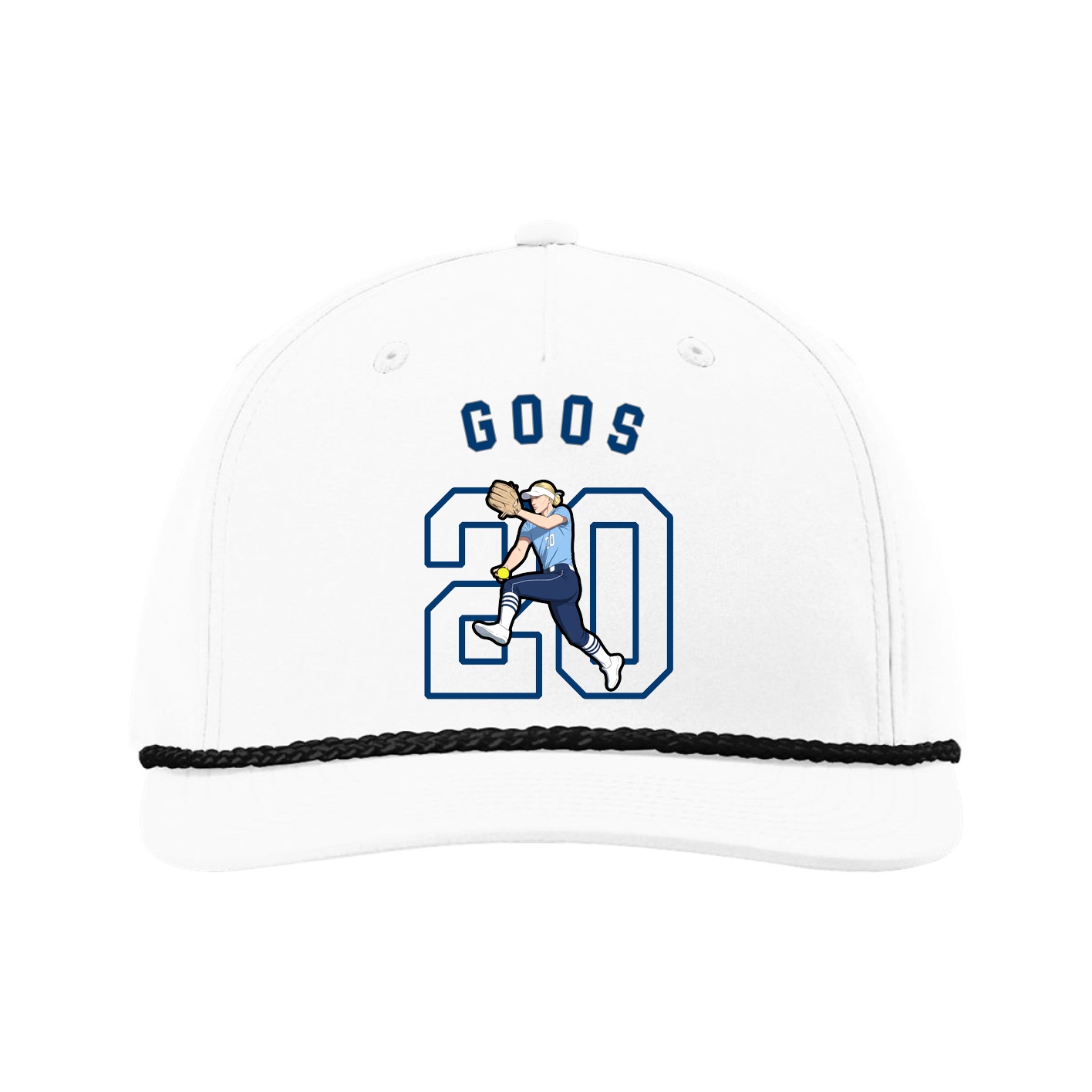 Five-Panel Classic Rope Cap — Shirsey Arch in White