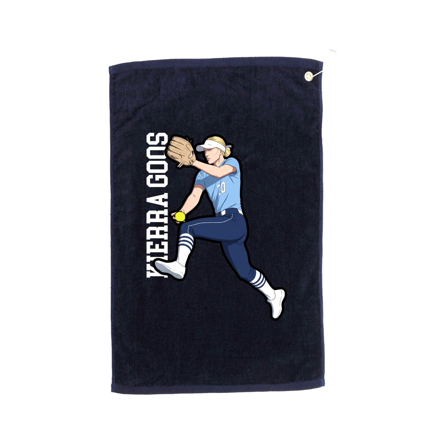 Golf Towel — Name Vertical in Navy