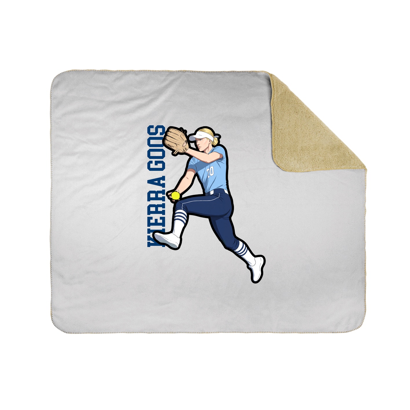 Throw Blanket — Name Vertical in White