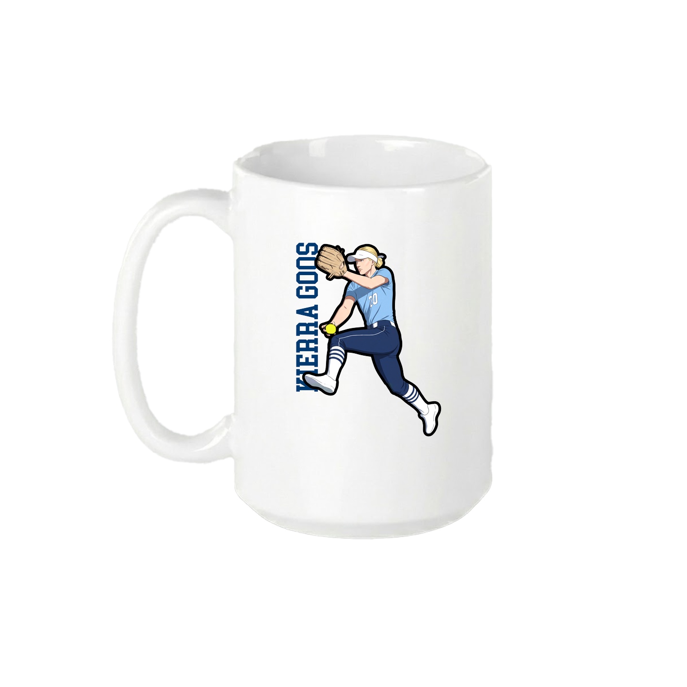 15oz Coffee Mug — Name Vertical in White