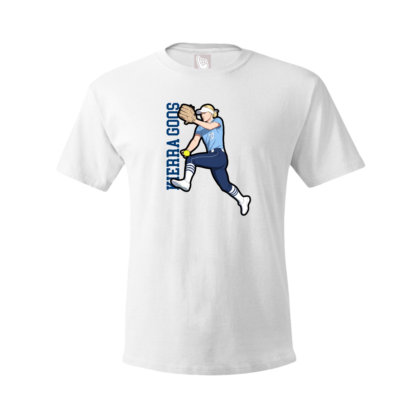 Tee — Name Vertical in White