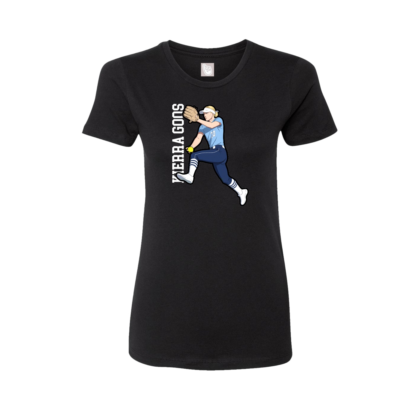 Fitted Women's Tee — Name Vertical in Black