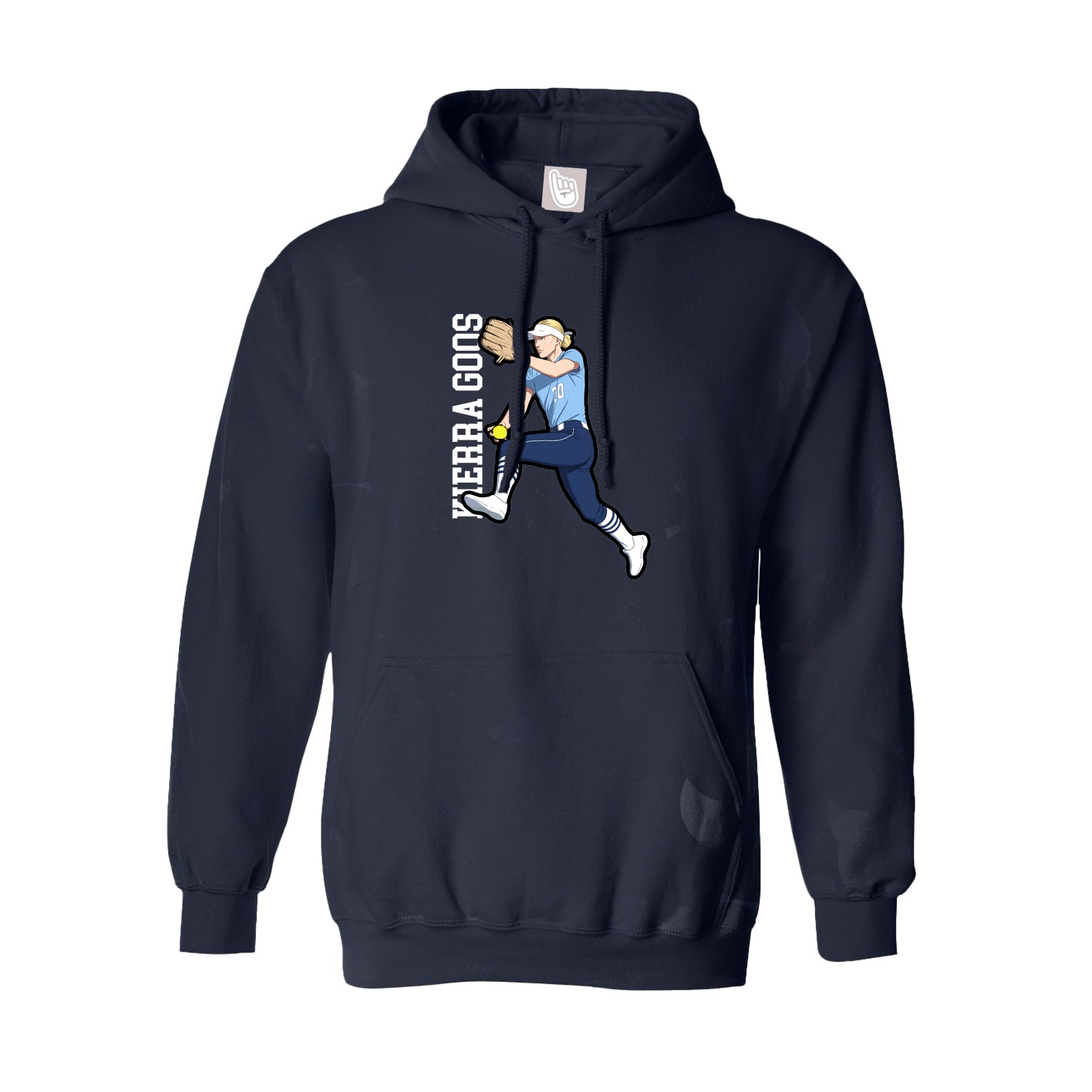 Youth Hoodie — Name Vertical in Navy