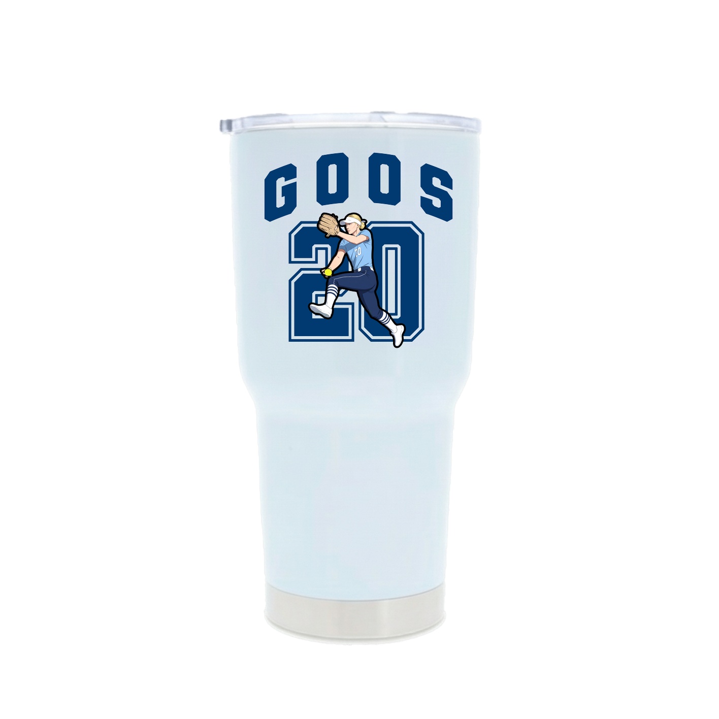 30oz Stainless Steel Tumbler — Number in White