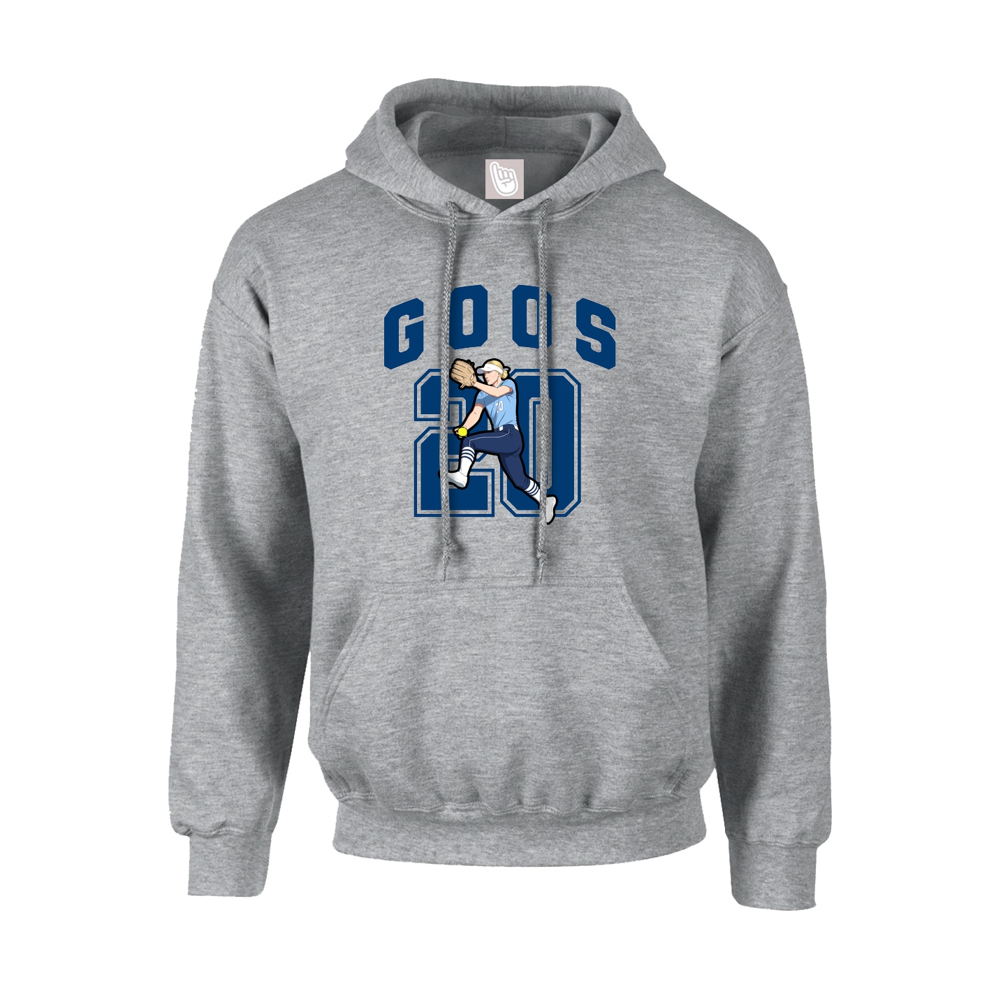 Youth Hoodie — Number in Grey