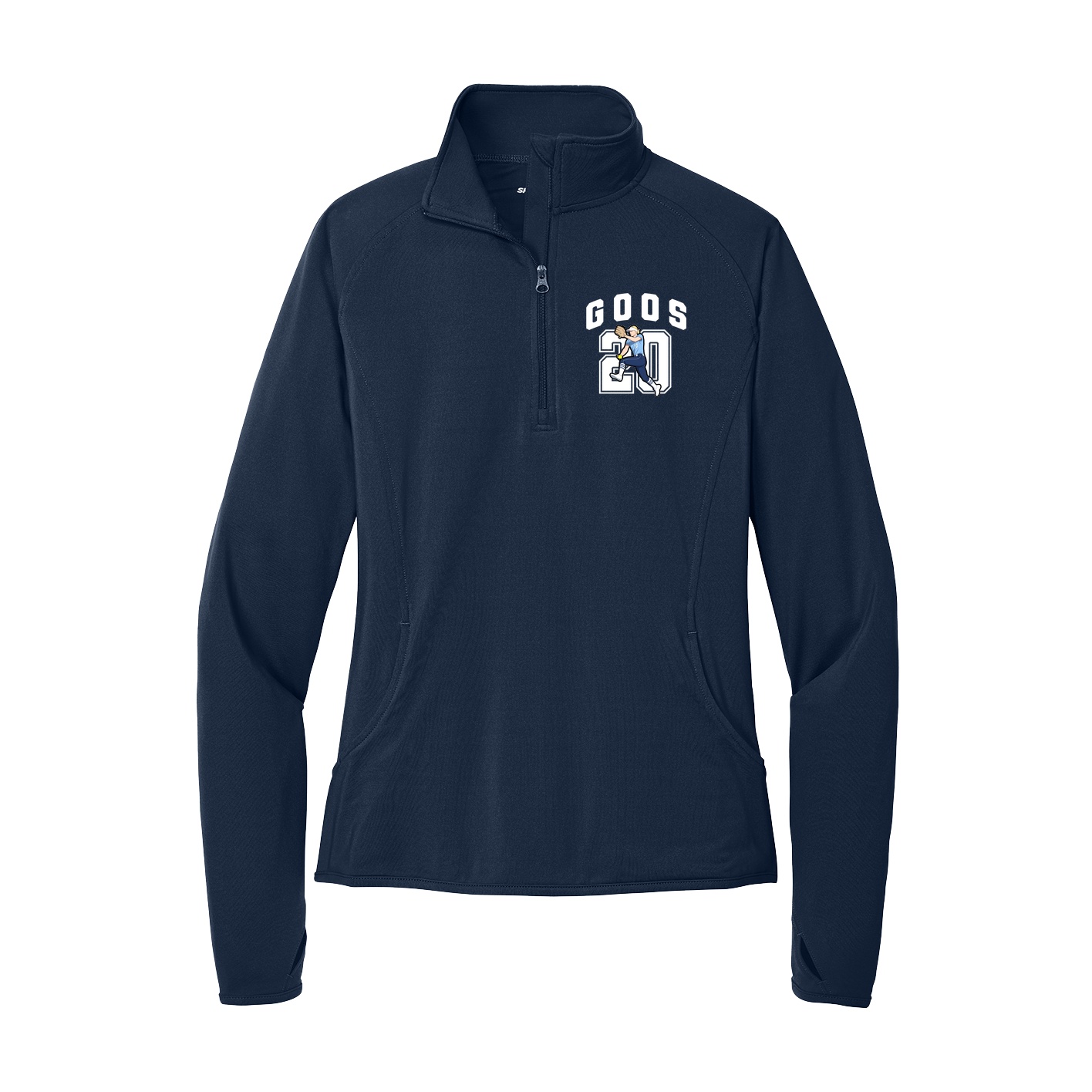 Women's Q-Zip Pullover — Number in Navy