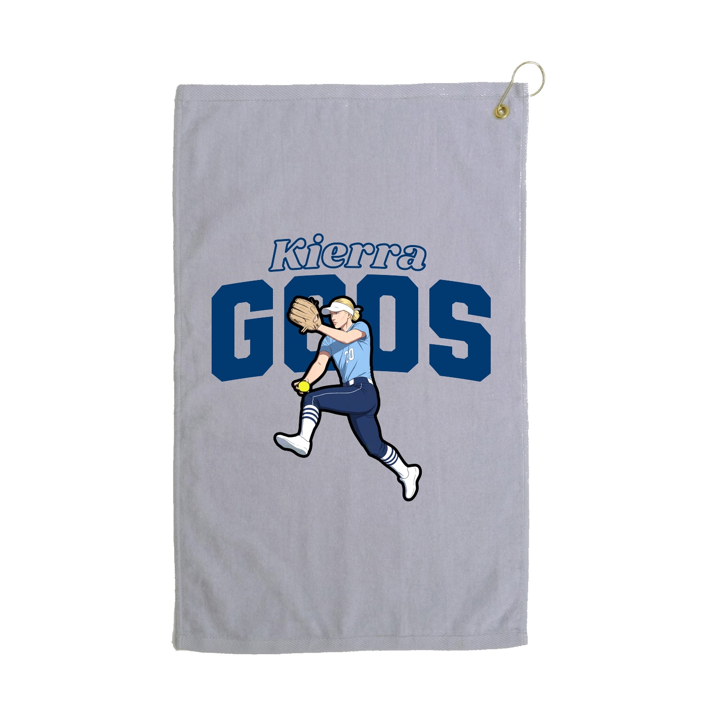 Golf Towel — Name Arch in Grey