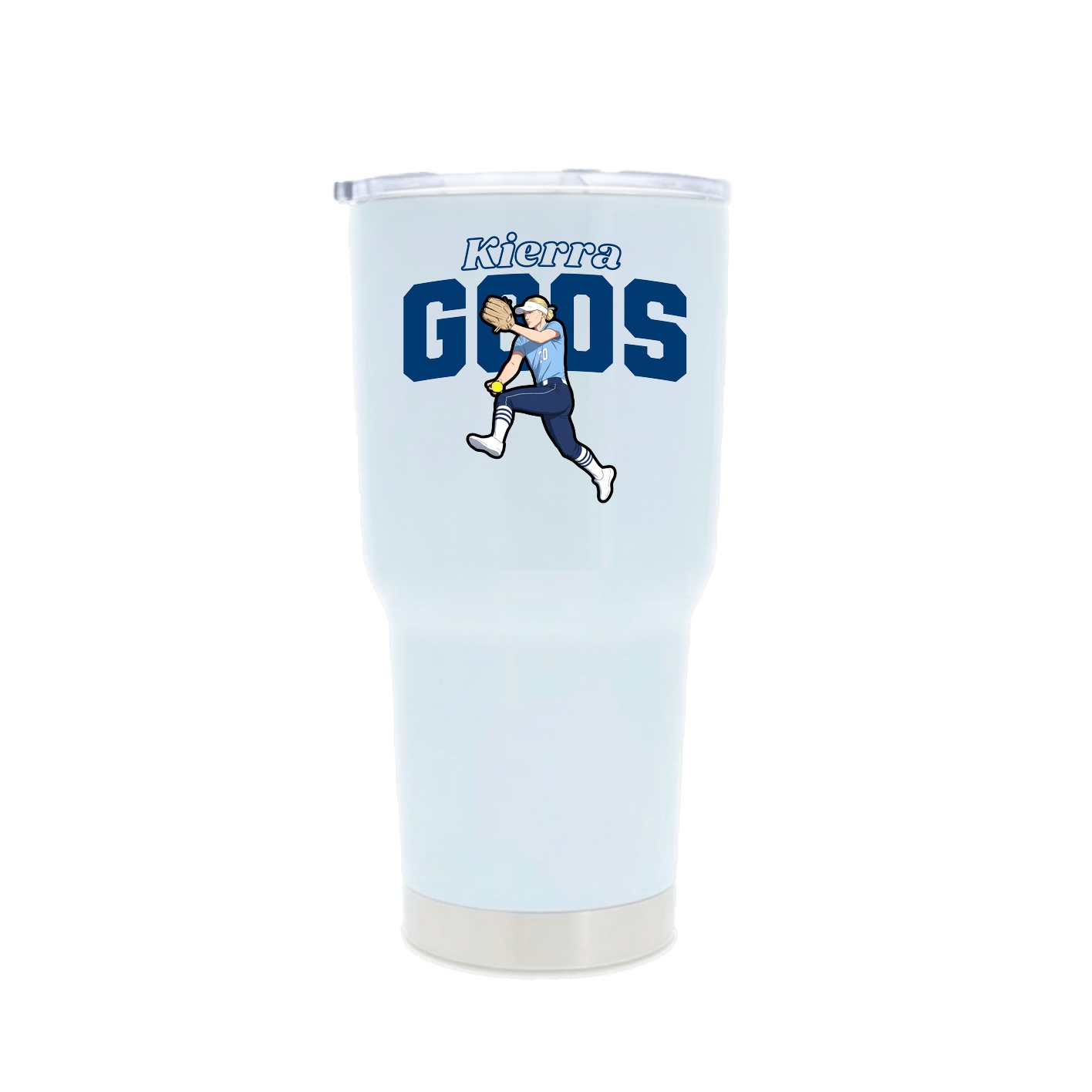 30oz Stainless Steel Tumbler — Name Arch in White