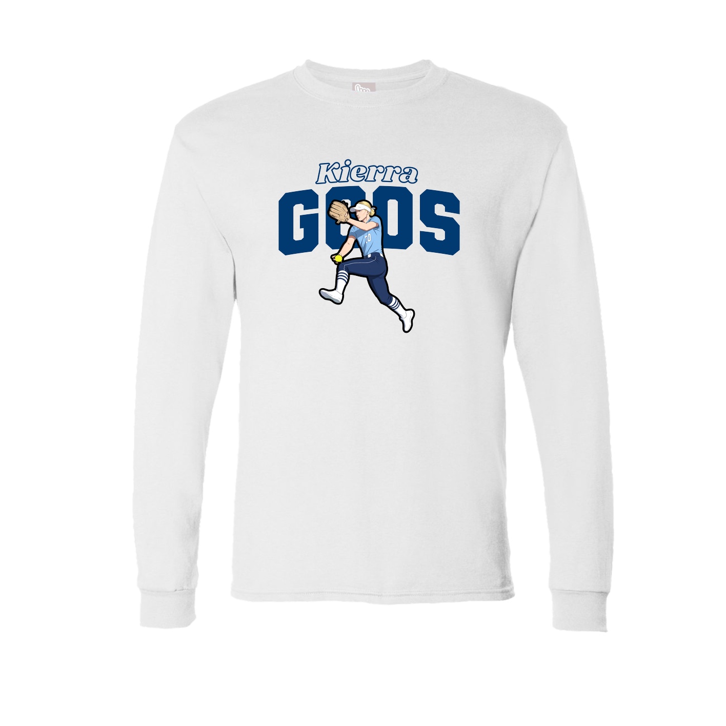 Long Sleeve Tee — Name Arch in White