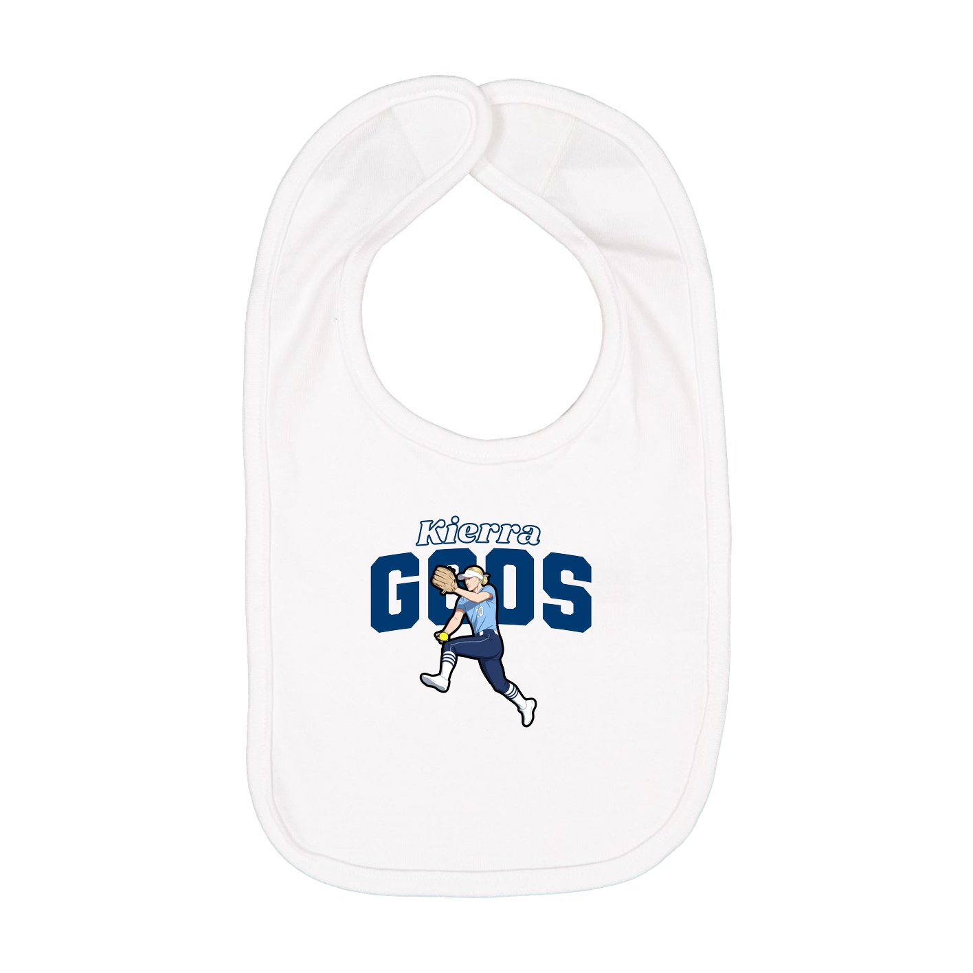 Infant Bib — Name Arch in White
