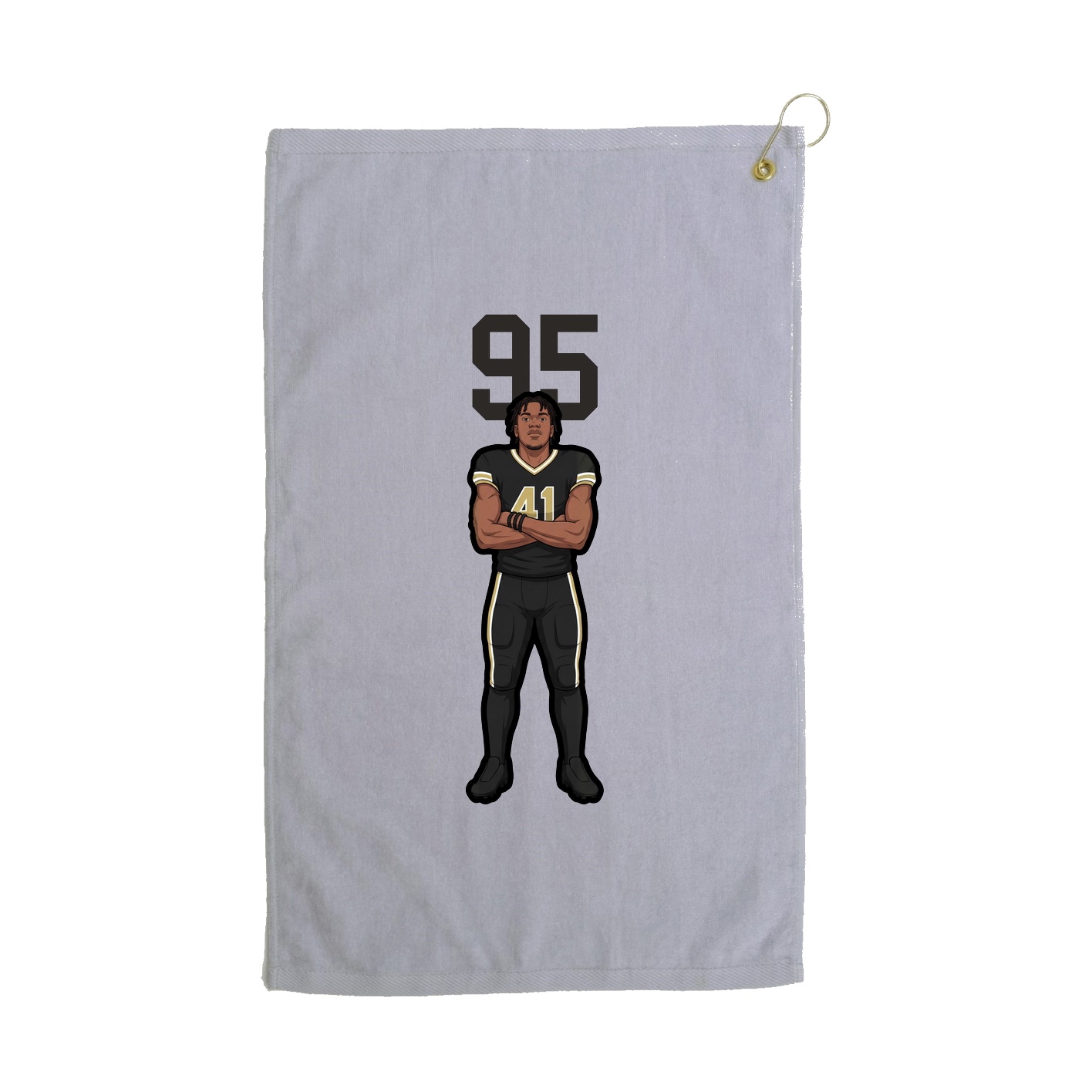 Golf Towel — Number Top in Grey