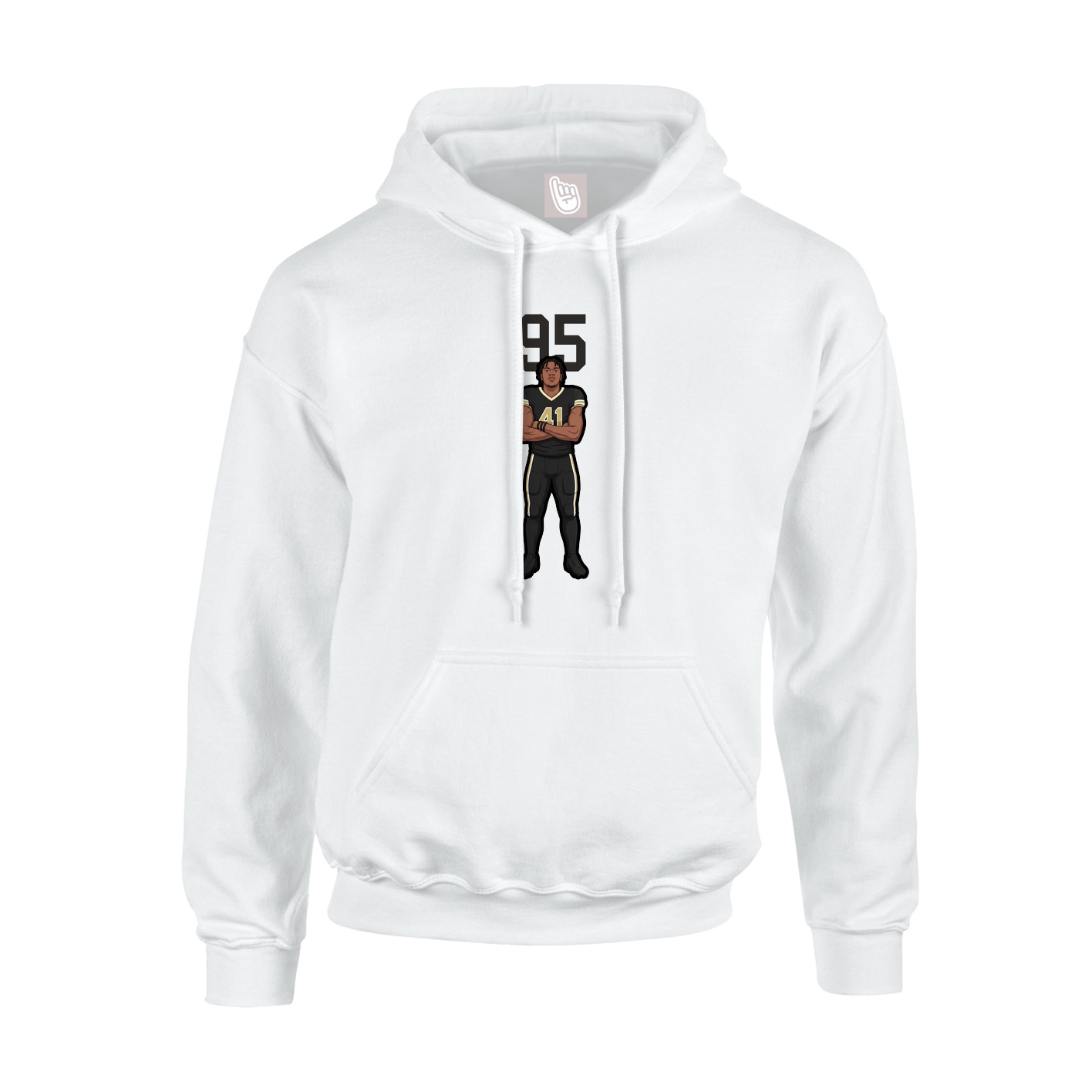 Youth Hoodie — Number Top in White