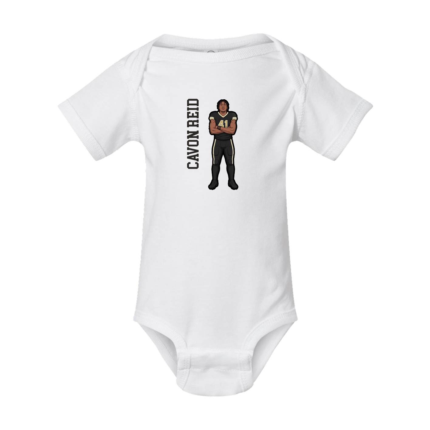 Baby Onesie — Name Vertical in White