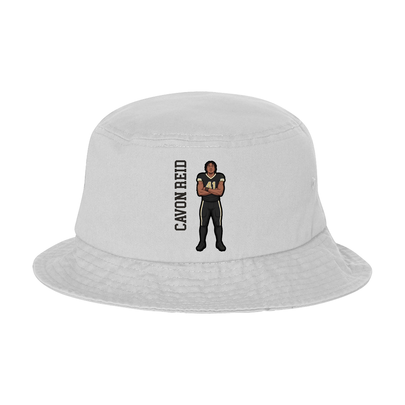 Bucket Cap — Name Vertical in White