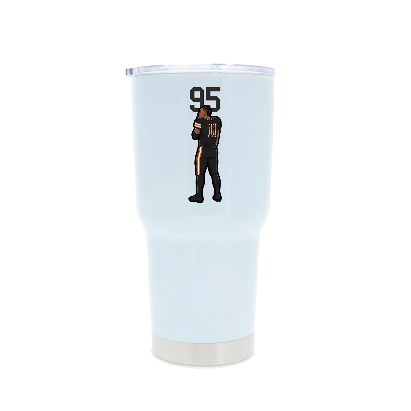 30oz Stainless Steel Tumbler — Number Top in White