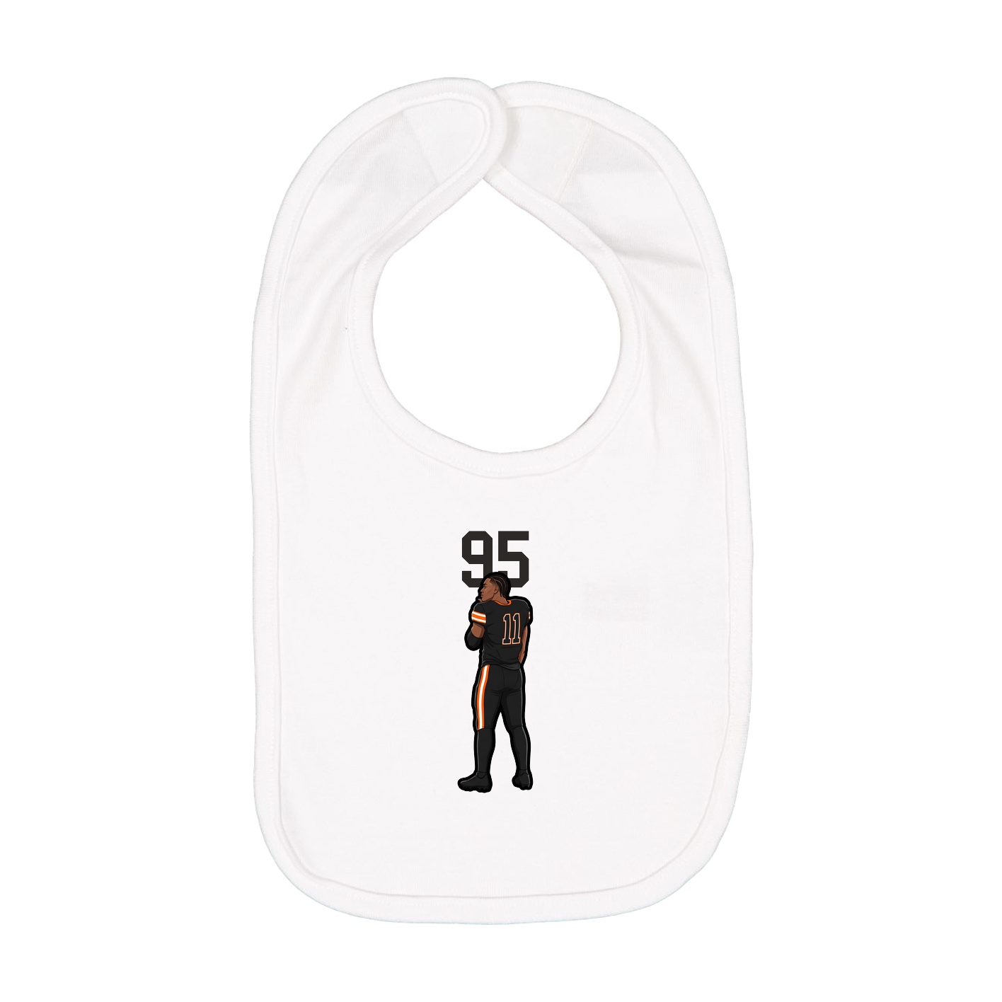 Infant Bib — Number Top in White
