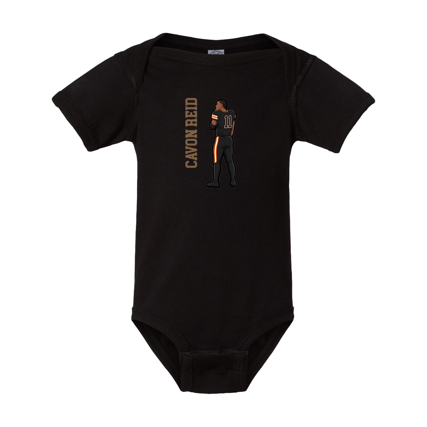 Baby Onesie — Name Vertical in Black