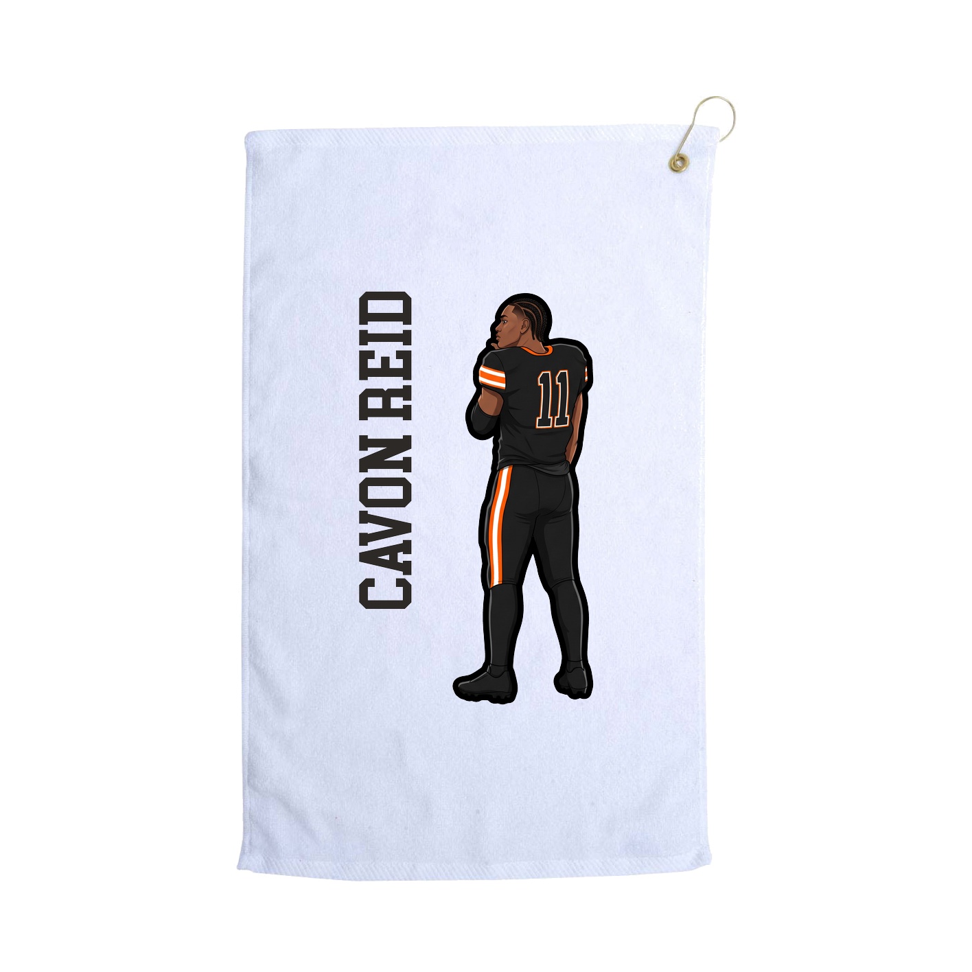 Golf Towel — Name Vertical in White