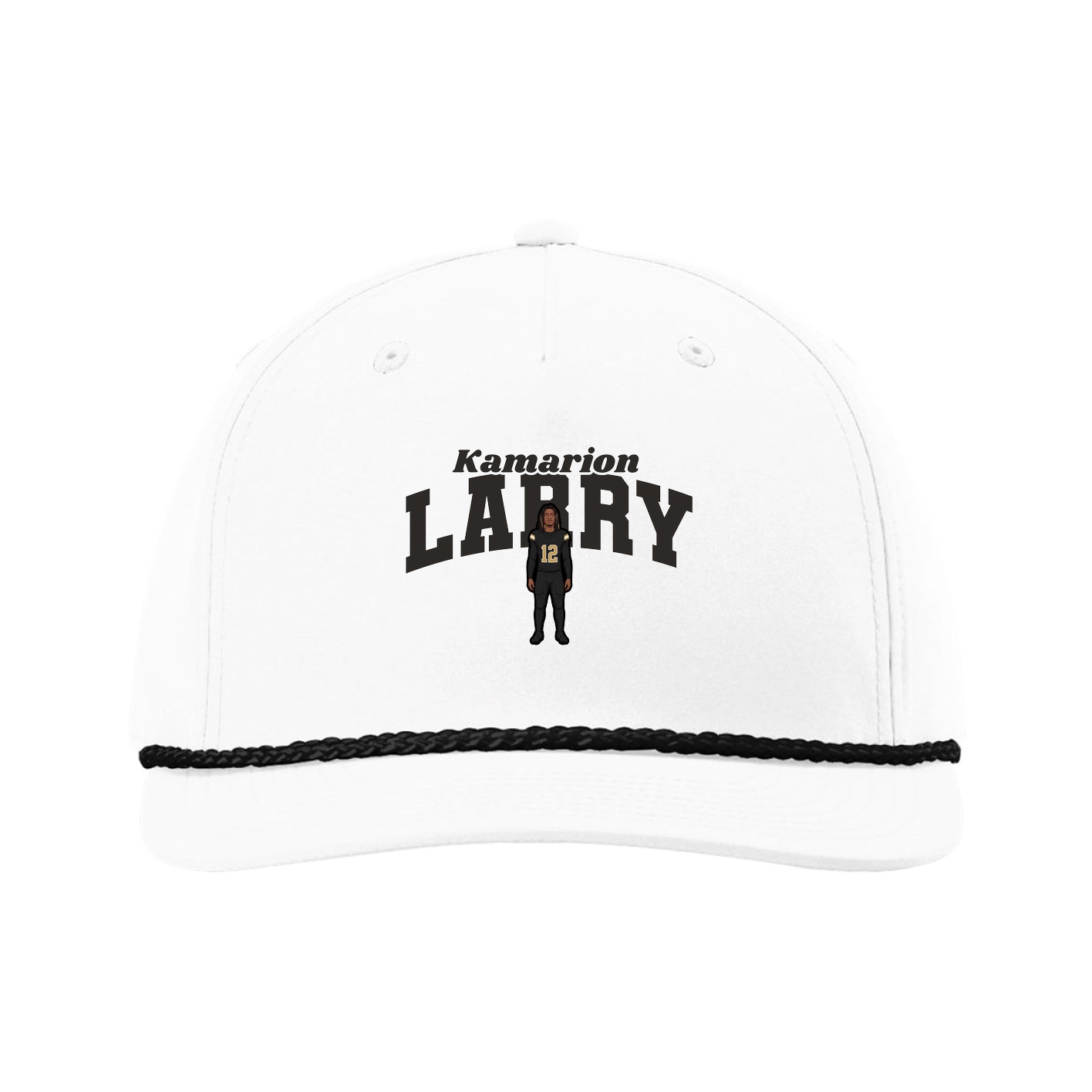 Five-Panel Classic Rope Cap — Signature Arch in White