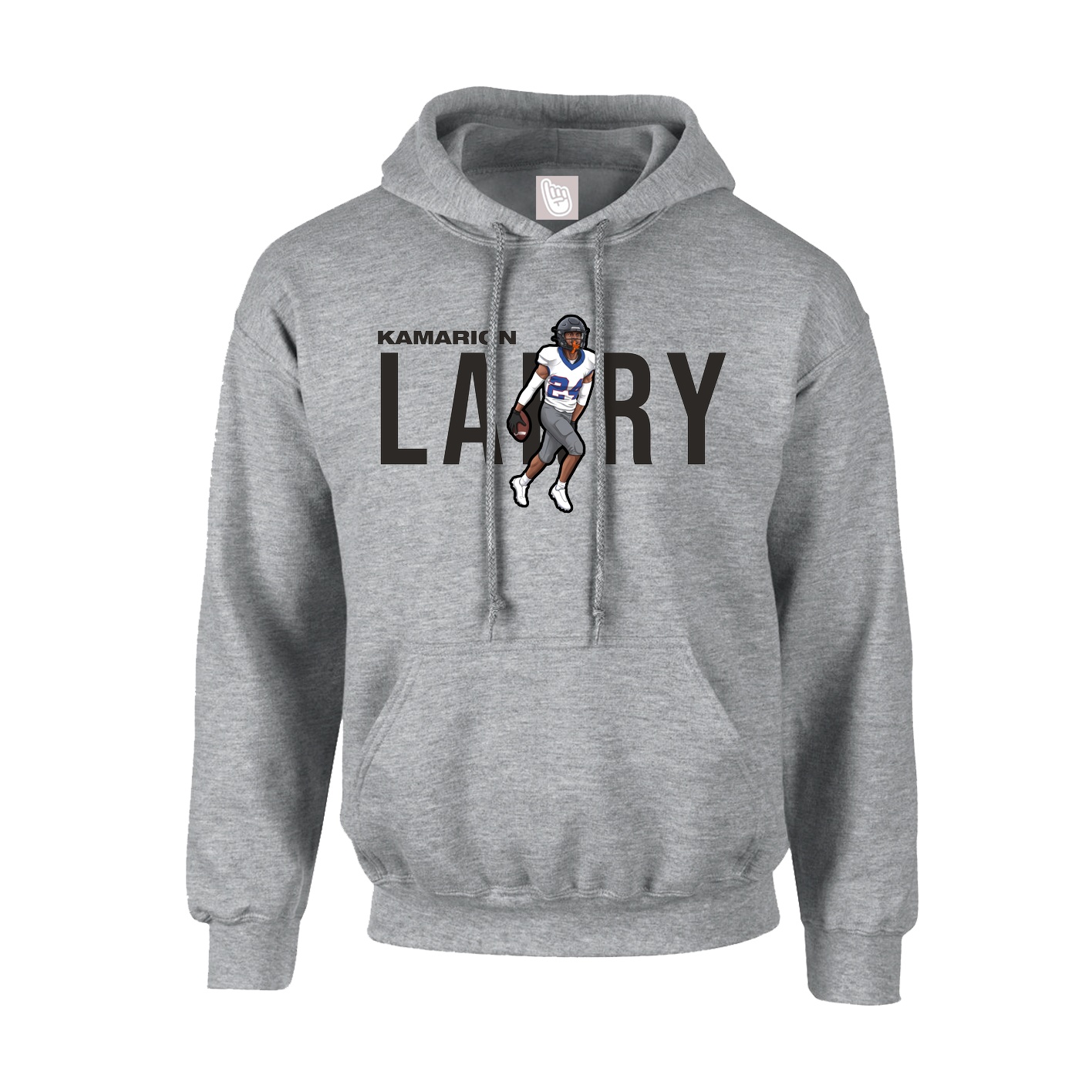 Hoodie — Player Name in Grey