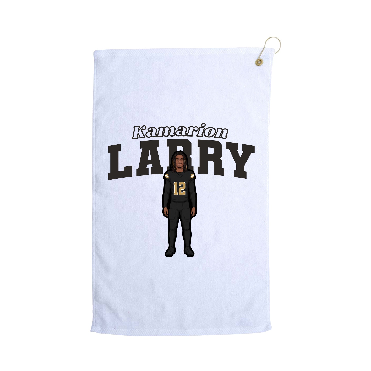 Golf Towel — Name Arch in White