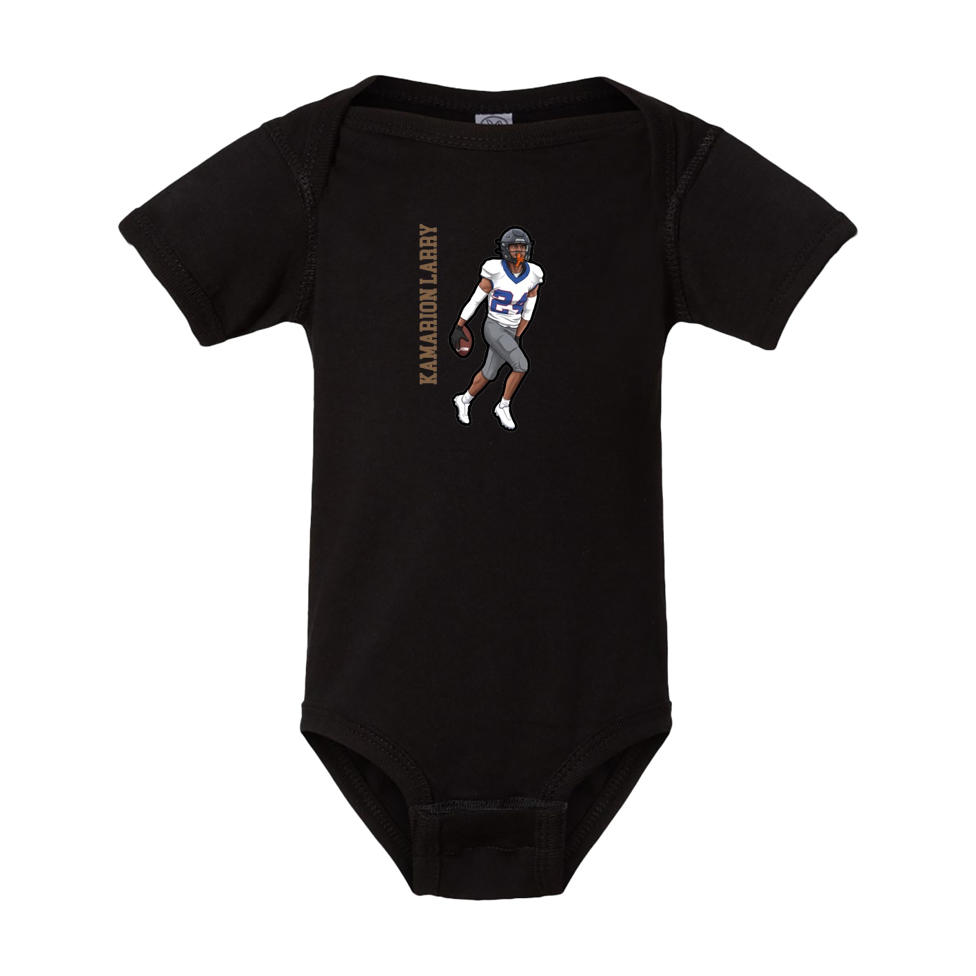 Baby Onesie — Name Vertical in Black