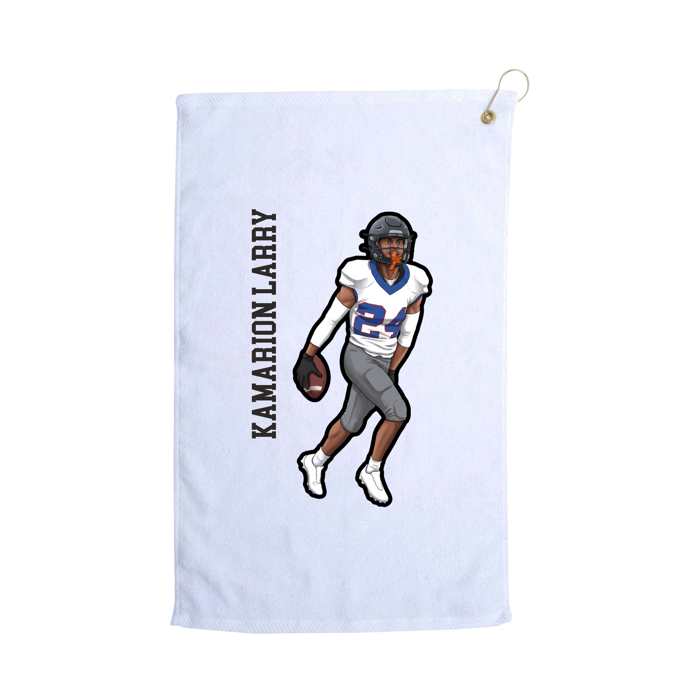 Golf Towel — Name Vertical in White