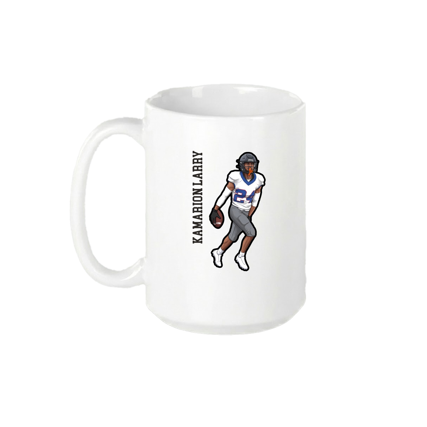 15oz Coffee Mug — Name Vertical in White