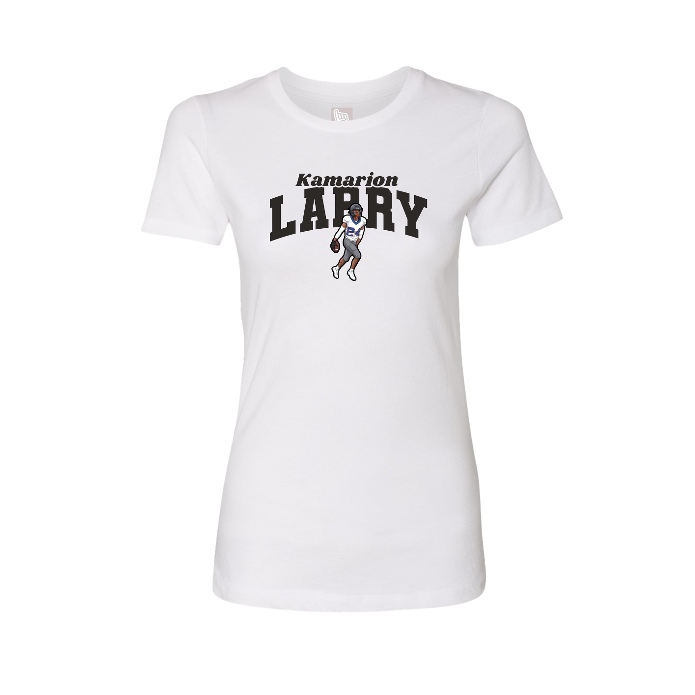 Fitted Women's Tee — Signature Arch in White