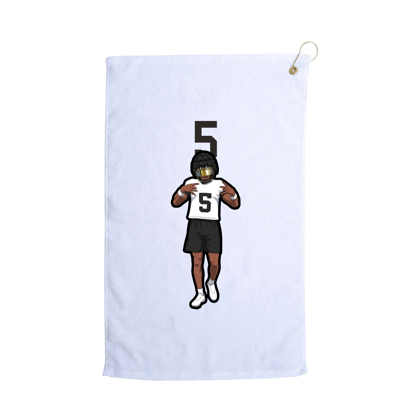 Golf Towel — Number Top in White