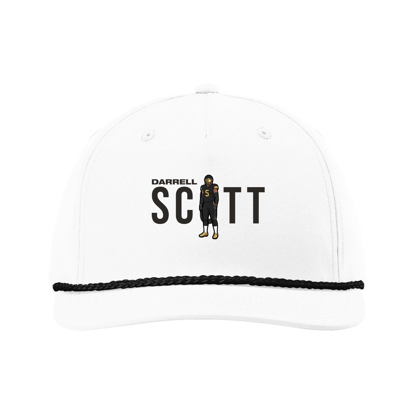 Five-Panel Classic Rope Cap — Player Name in White