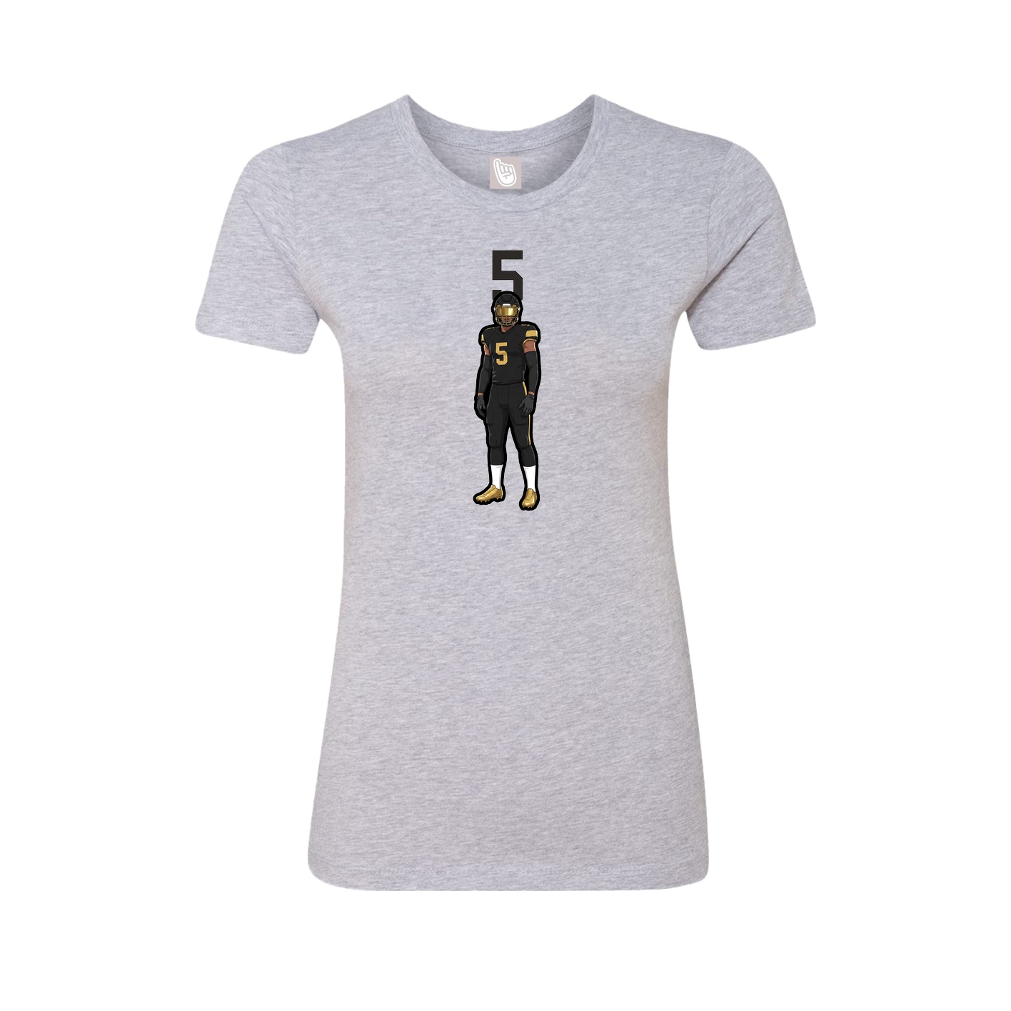 Fitted Women's Tee — Number Top in Grey