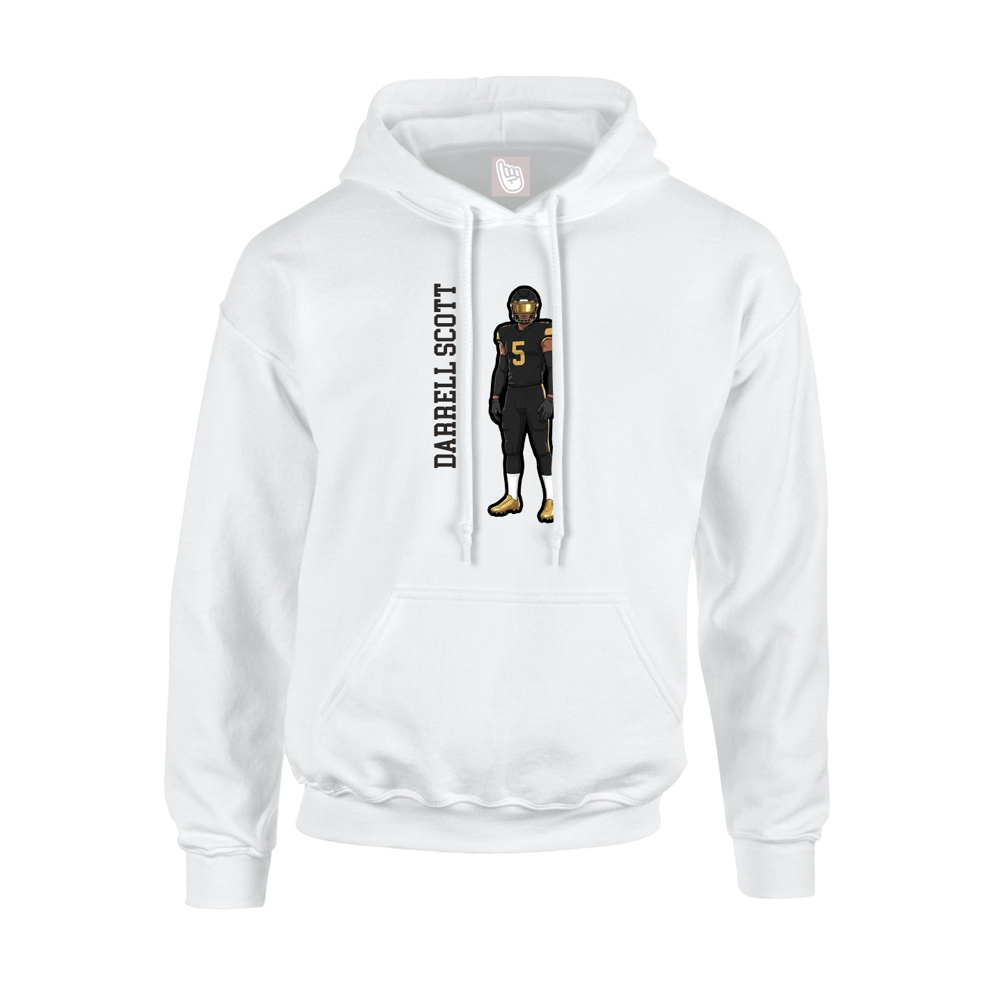 Youth Hoodie — Name Vertical in White