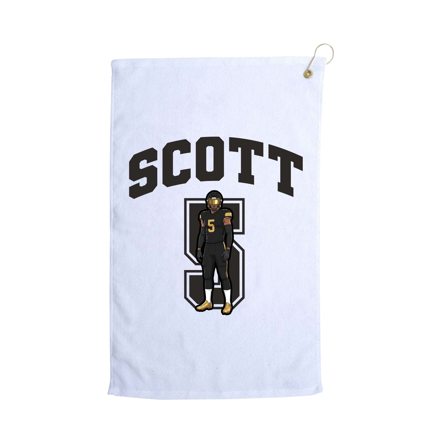 Golf Towel — Number in White