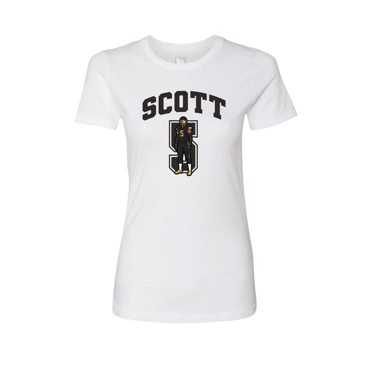 Fitted Women's Tee — Number in White