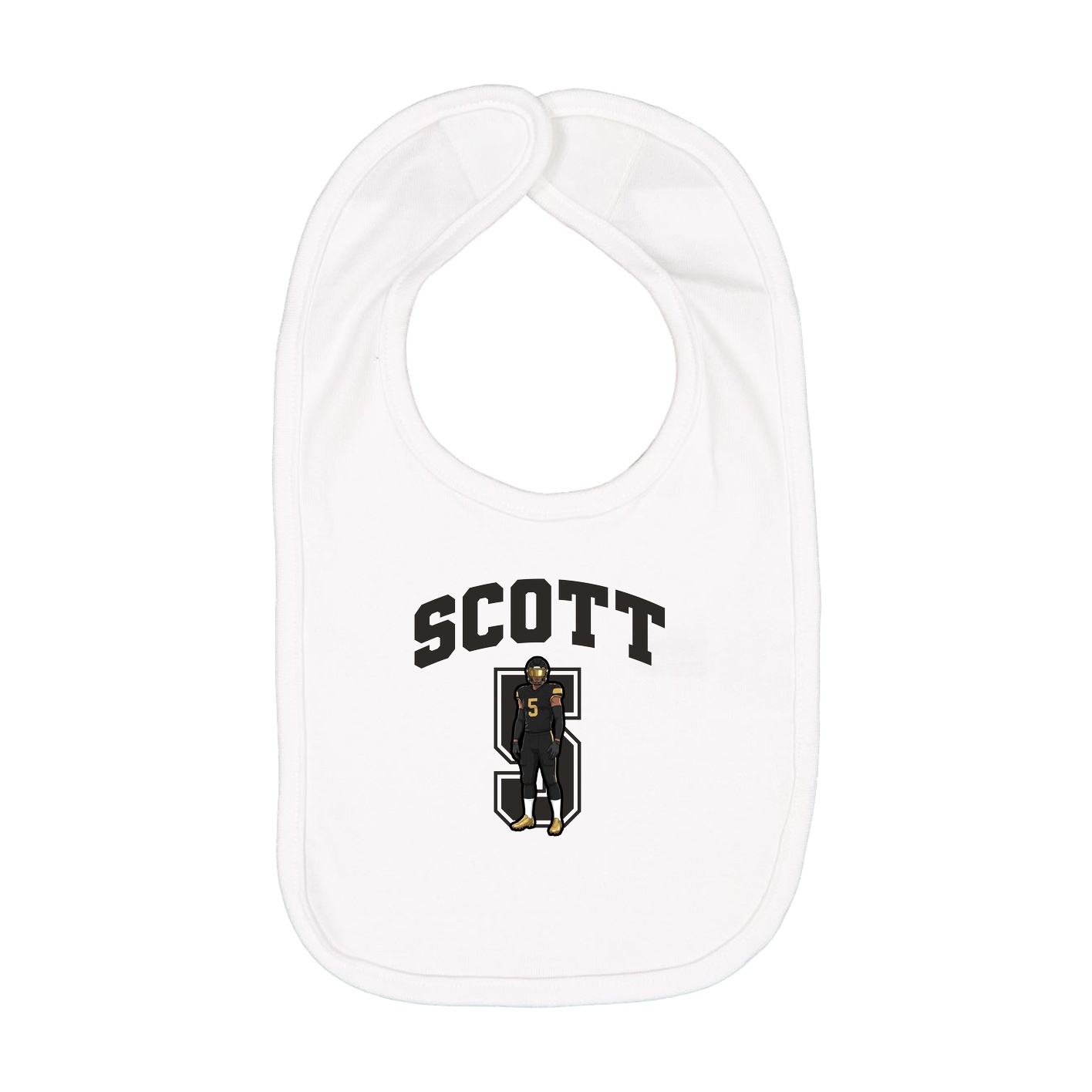 Infant Bib — Number in White