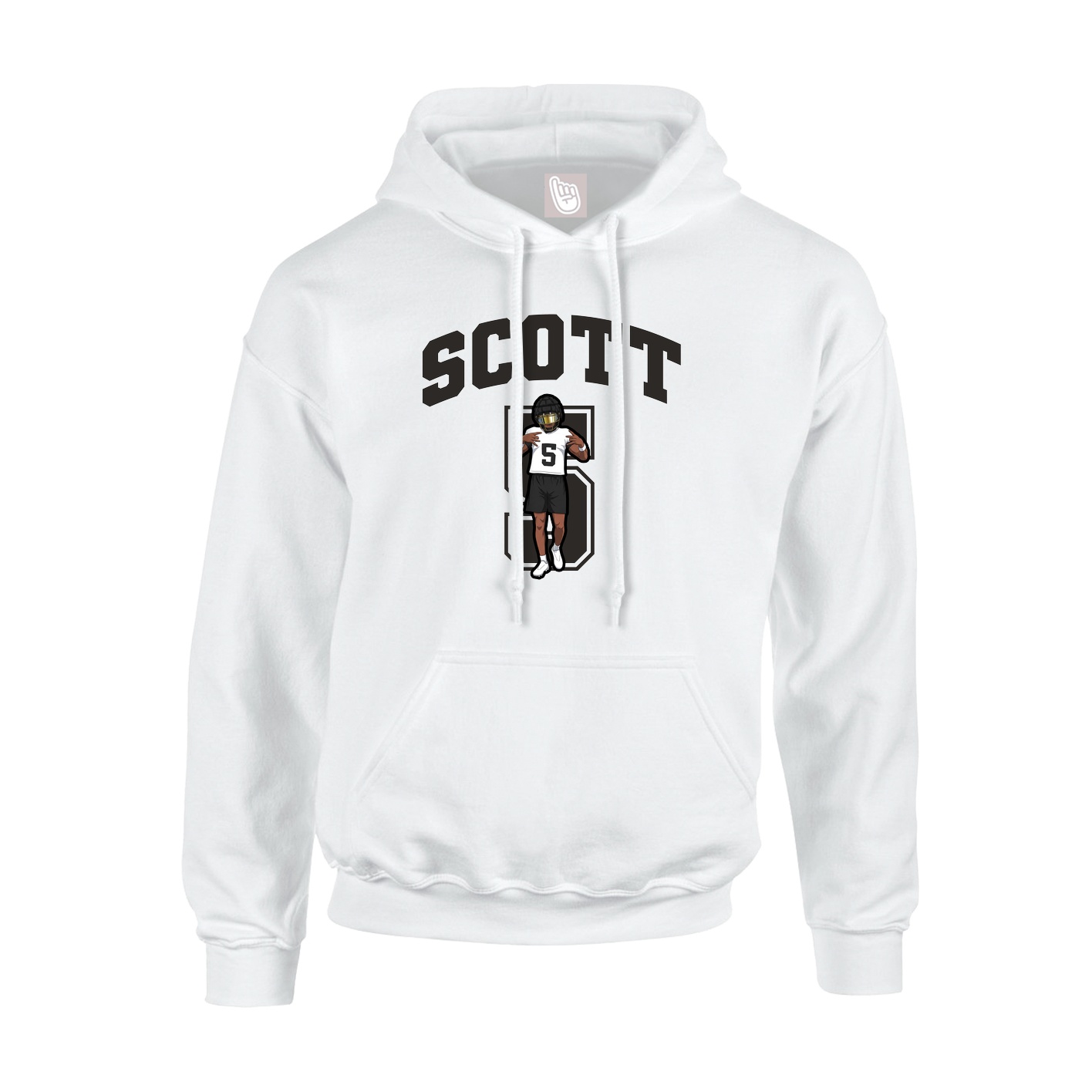 Youth Hoodie — Number in White