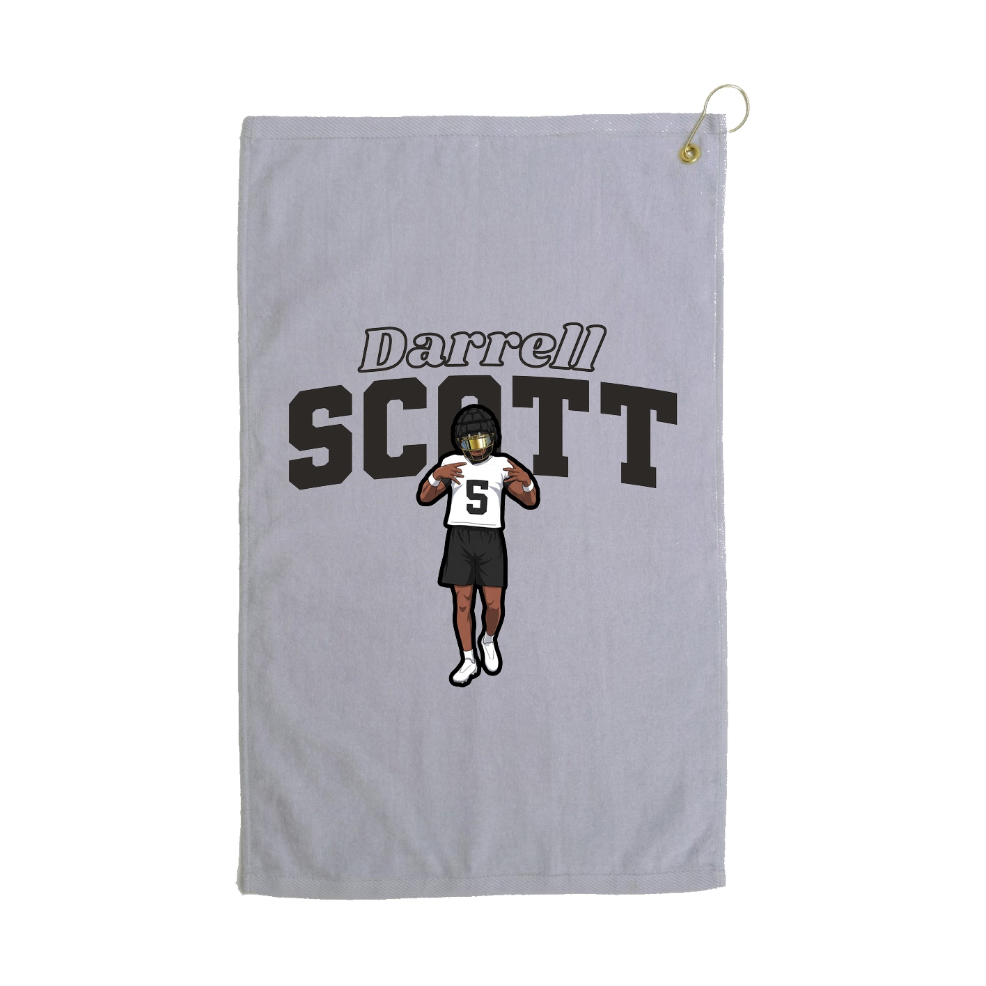 Golf Towel — Name Arch in Grey
