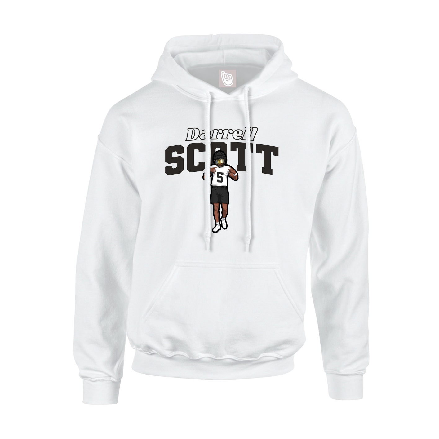 Youth Hoodie — Name Arch in White